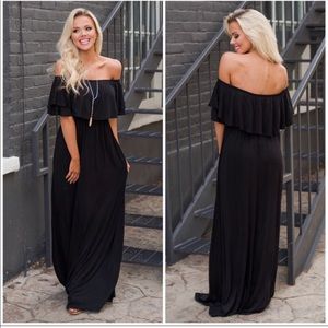 Dresses - $25 1 day sale! Black off the shoulder maxi dress Dresses - $25 1 day sale! Black off the shoulder maxi dress